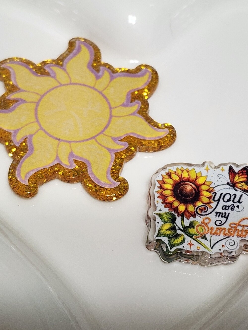 Sunshine Flatback Focal Bead Badge Keychain Crafts Beaded Pen Magnet Bag Clip